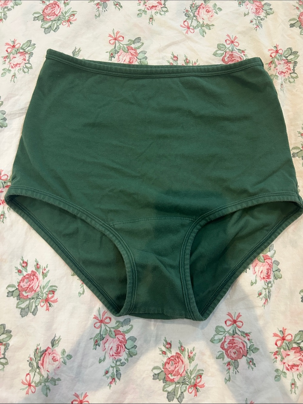 ARQ High Waist Organic Cotton Brief Underwear Medium Green